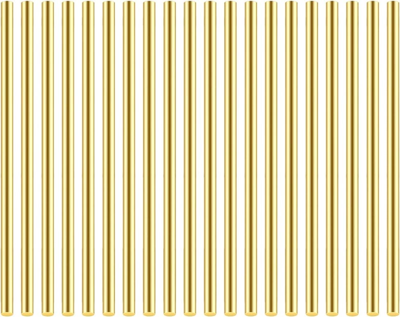 DYWISHKEY 20 Pieces 5/32 Inch Brass Rods, Brass Round Stock Lathe Bar Stock for DIY Craft Making, Handle Pin, Brass Rod 5/32 Inch in Diameter, 3.94 Inches in Length - Image 1